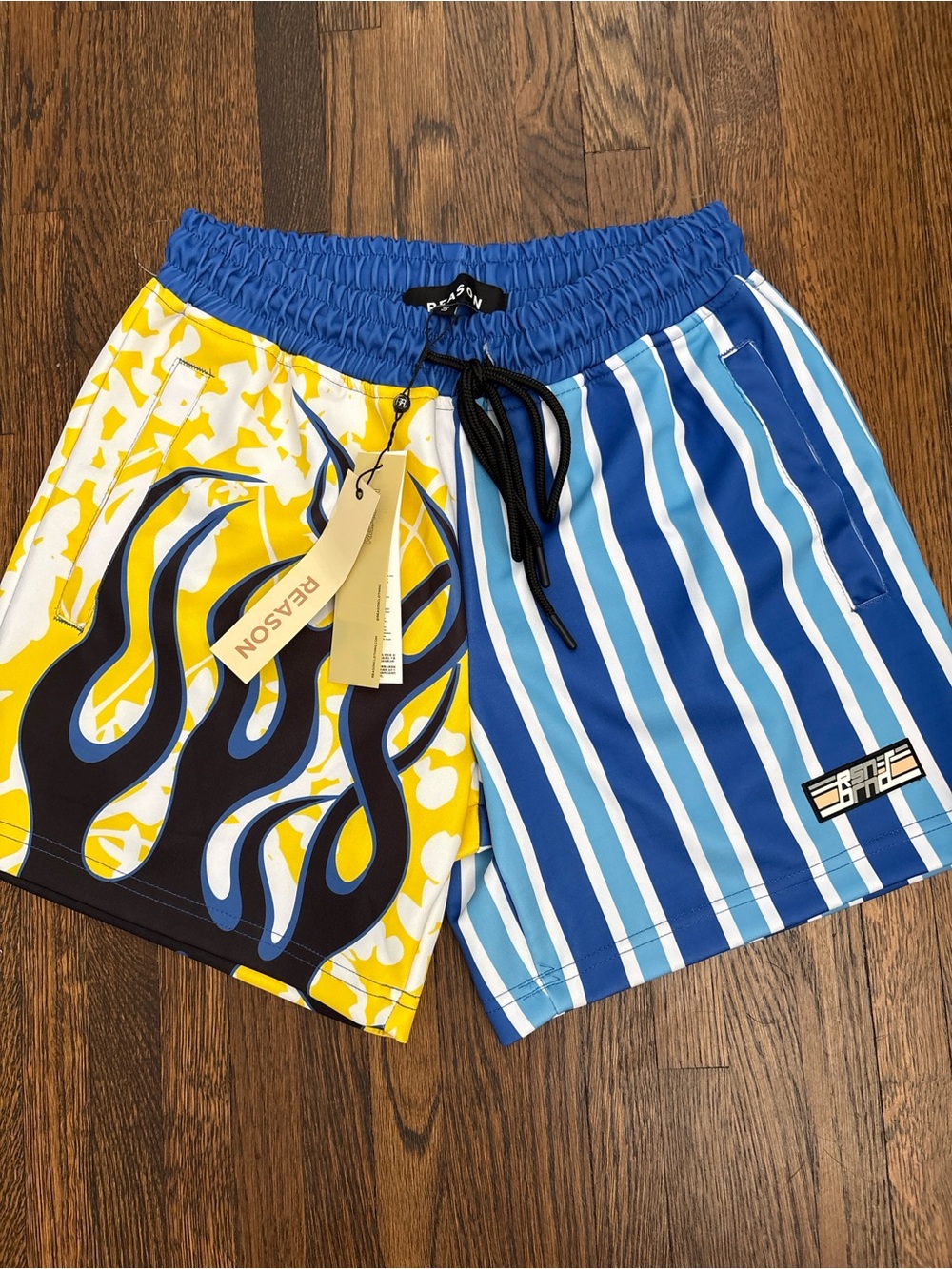 Reason Split-Panel Blue & Yellow Men’s  Shorts